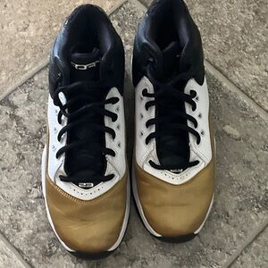 Jordan Black and Gold Athletic Shoes